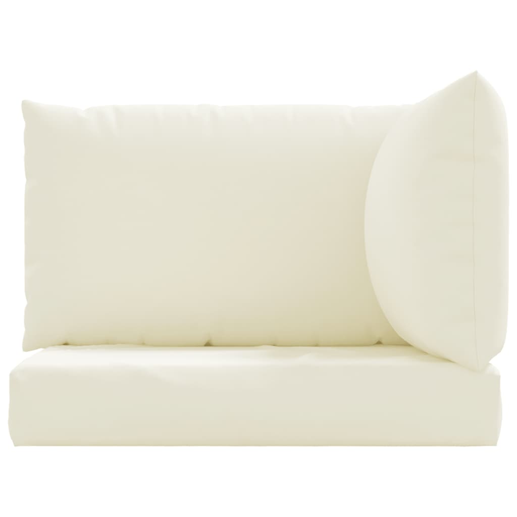 Cuscini per Pallet 3 pz Bianco Crema in Tessuto Oxford