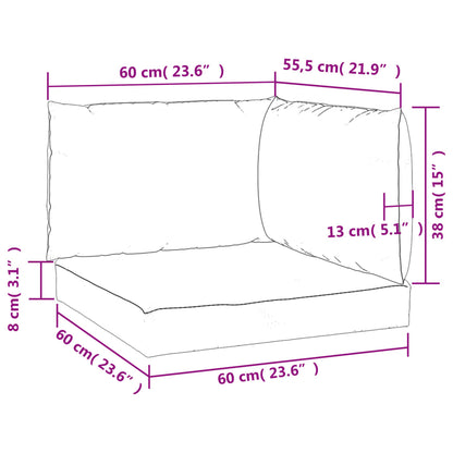 Cuscini per Pallet 3 pz Beige in Tessuto Oxford