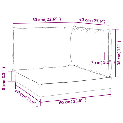 Cuscini per Pallet 3 pz Multicolore in Tessuto Oxford