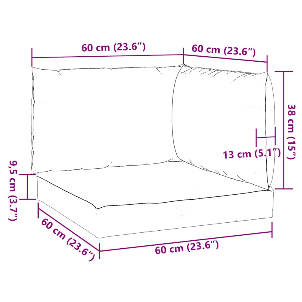 Cuscini per Pallet 3 pz Turchese in Tessuto Oxford - homemem39