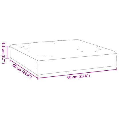 Cuscino per Pallet Antracite 60x60x9,5 cm in Tessuto