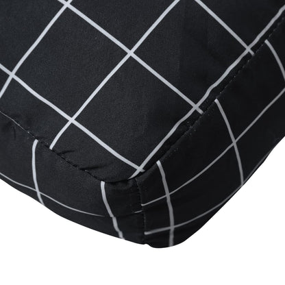 Cuscino Pallet Motivo a Quadri Nero 60x60x8 cm Tessuto Oxford