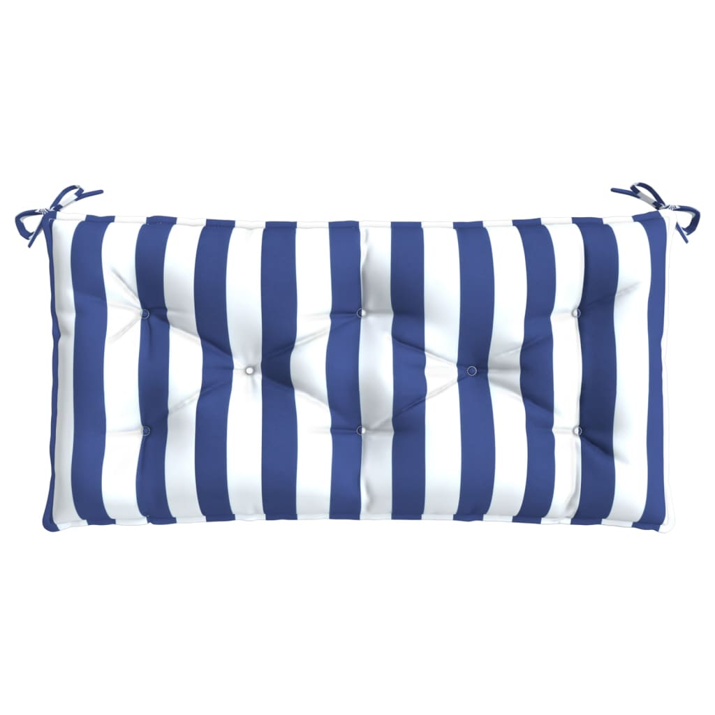 Cuscino Panca Giardino Righe Bianche e Blu 110x50x7 cm Tessuto