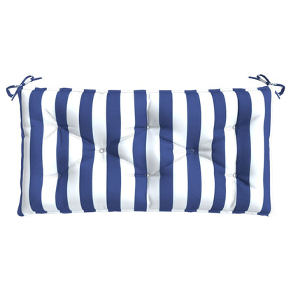 Cuscino Panca Giardino Righe Bianche e Blu 110x50x7 cm Tessuto