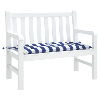 Cuscino Panca Giardino Righe Bianche e Blu 110x50x7 cm Tessuto | homemem39