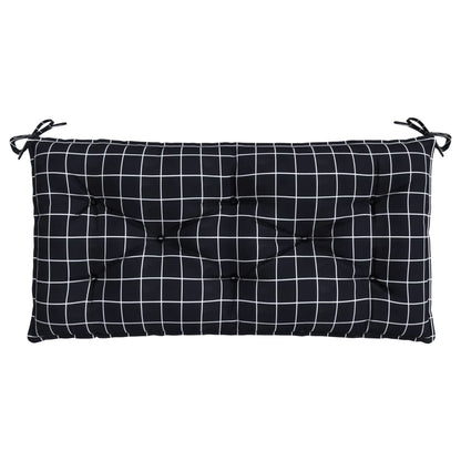 Cuscino Panca Giardino Motivo a Quadri Nero 110x50x7 cm Tessuto | homemem39