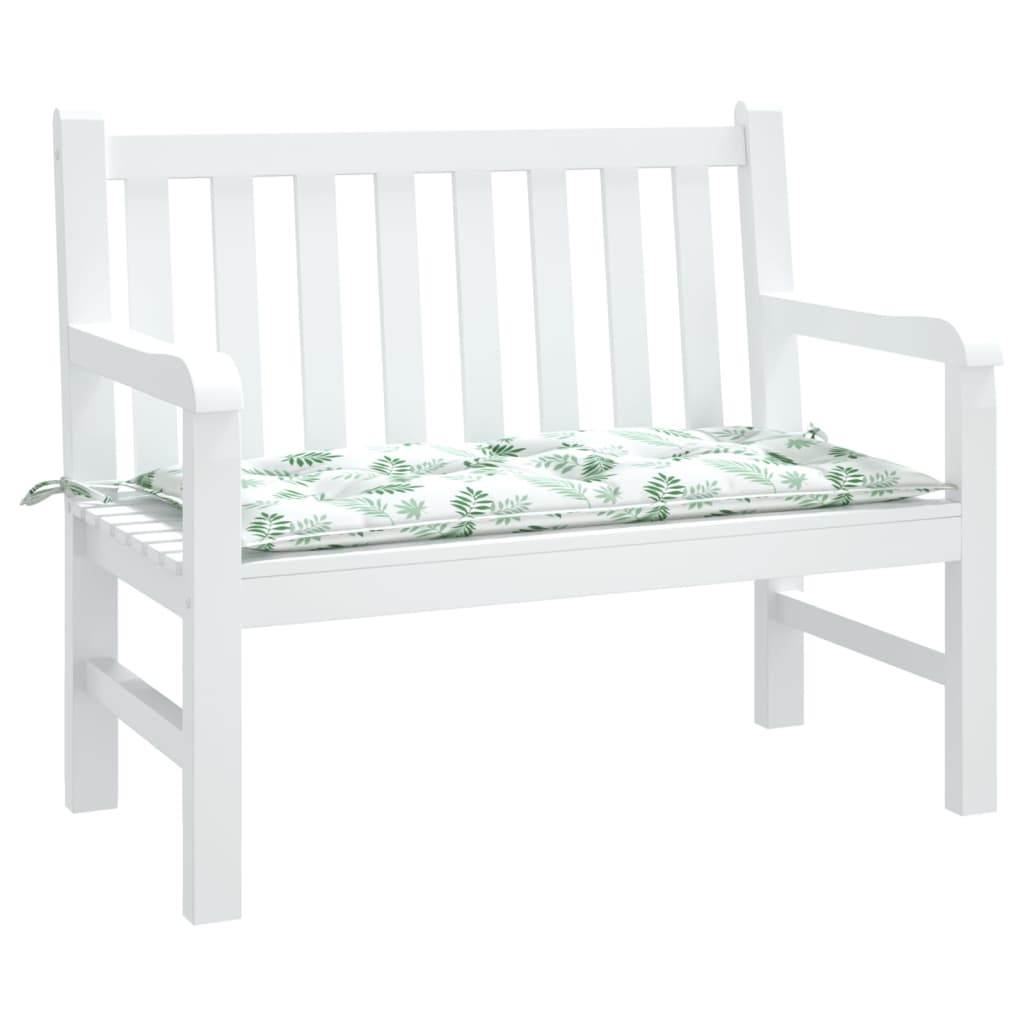 Cuscino Panca Giardino con Motivo a Foglie 110x50x7 cm Tessuto | homemem39