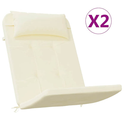 Cuscini per Sedia Adirondack 2 pz Crema in Tessuto Oxford | homemem39