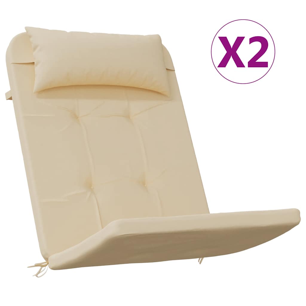 Cuscini per Sedia Adirondack 2 pz Beige in Tessuto Oxford | homemem39
