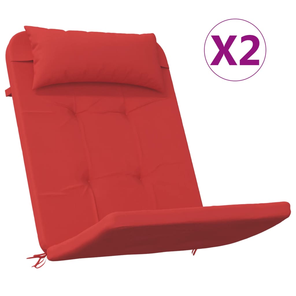 Cuscini per Sedia Adirondack 2 pz Rosso in Tessuto Oxford | homemem39