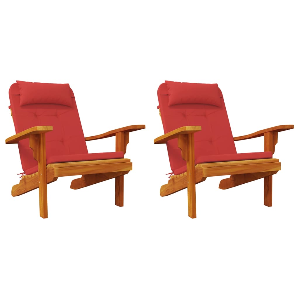Cuscini per Sedia Adirondack 2 pz Rosso in Tessuto Oxford