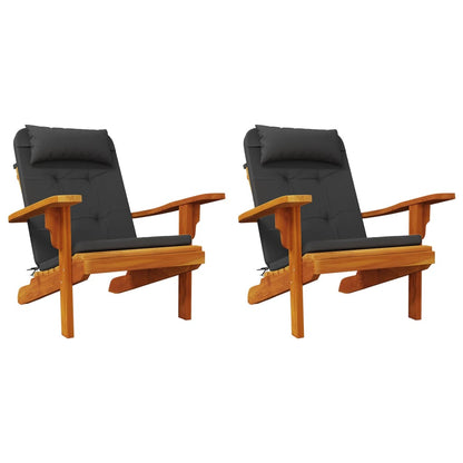 Cuscini per Sedia Adirondack 2 pz Neri in Tessuto Oxford