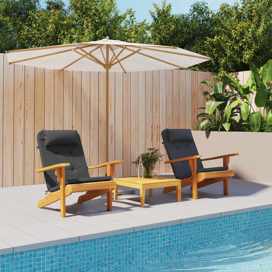Cuscini per Sedia Adirondack 2 pz Neri in Tessuto Oxford | homemem39
