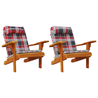 Cuscini per sedie a scacchi 2 pcs Quadro Rosso 58 x 77 x 4,5 cm