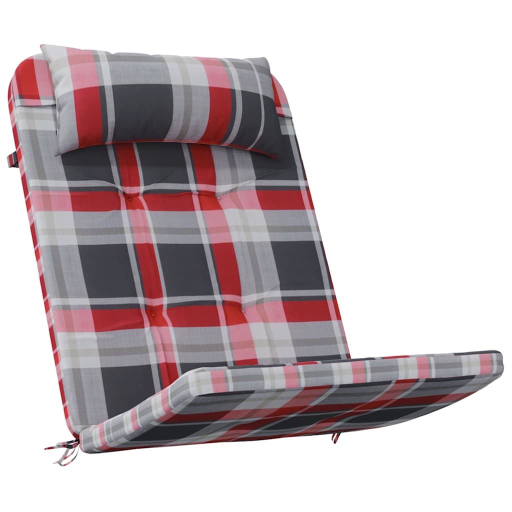Cuscini per sedie a scacchi 2 pcs Quadro Rosso 58 x 77 x 4,5 cm
