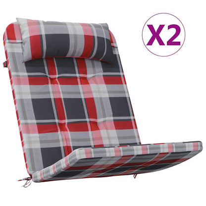 Cuscini per sedie a scacchi 2 pcs Quadro Rosso 58 x 77 x 4,5 cm