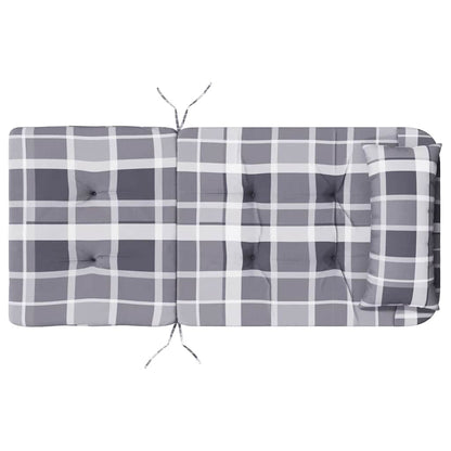 Cuscini Sedia Adirondack 2 pz a Quadri Grigio in Tessuto Oxford