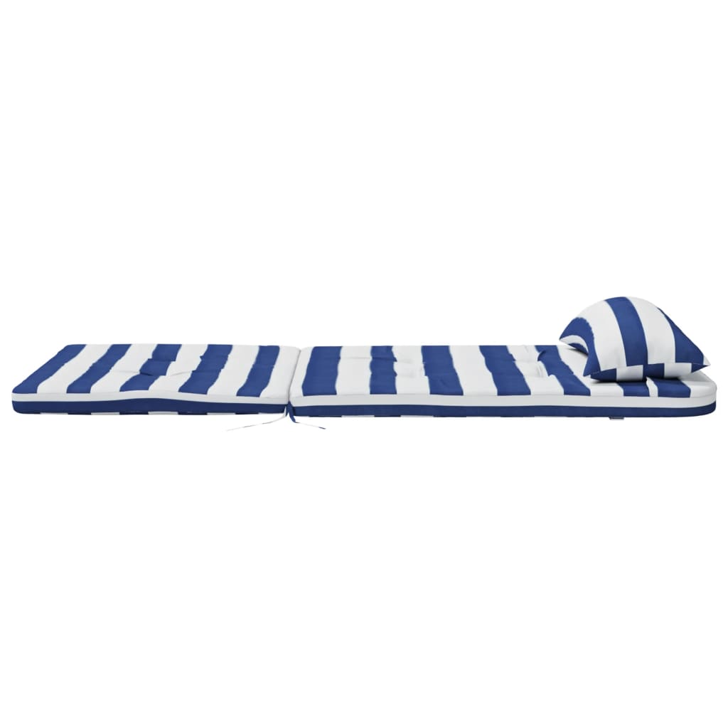 Cuscini Sedia Adirondack 2pz Strisce Bianche Blu Tessuto Oxford