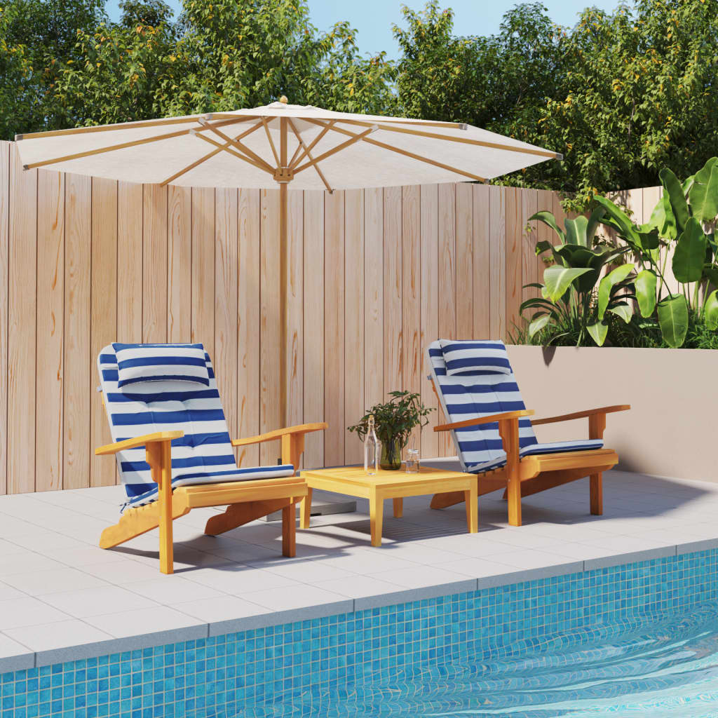 Cuscini Sedia Adirondack 2pz Strisce Bianche Blu Tessuto Oxford | homemem39