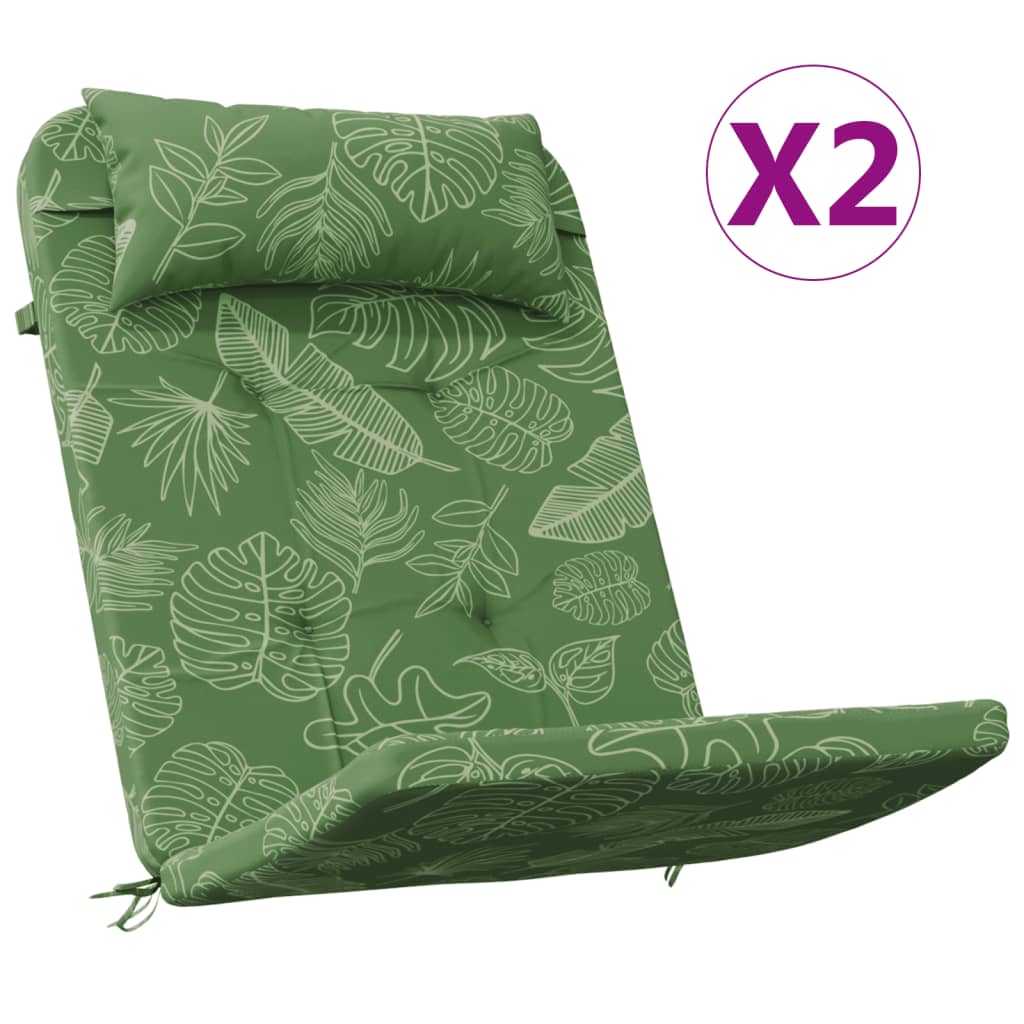 Cuscini Sedia Adirondack 2 pz Motivo a Foglie in Tessuto Oxford