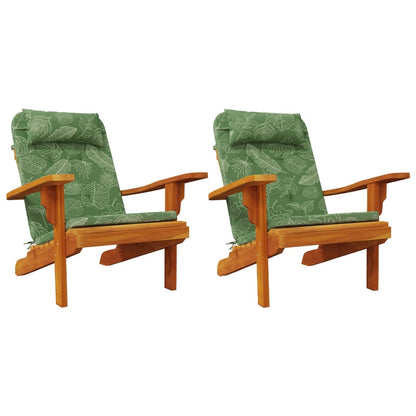 Cuscini Sedia Adirondack 2 pz Motivo a Foglie in Tessuto Oxford