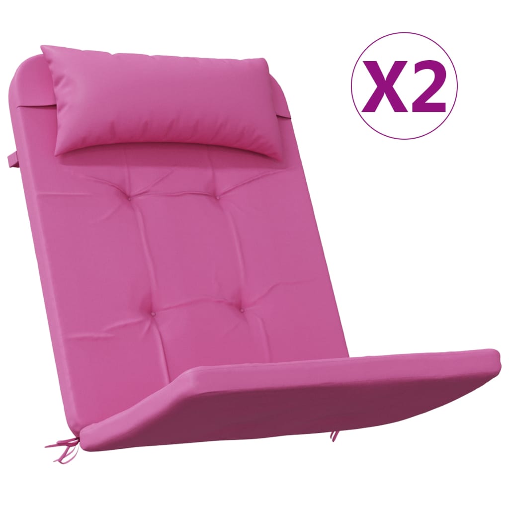 Cuscini per Sedia Adirondack 2 pz Rosa in Tessuto Oxford