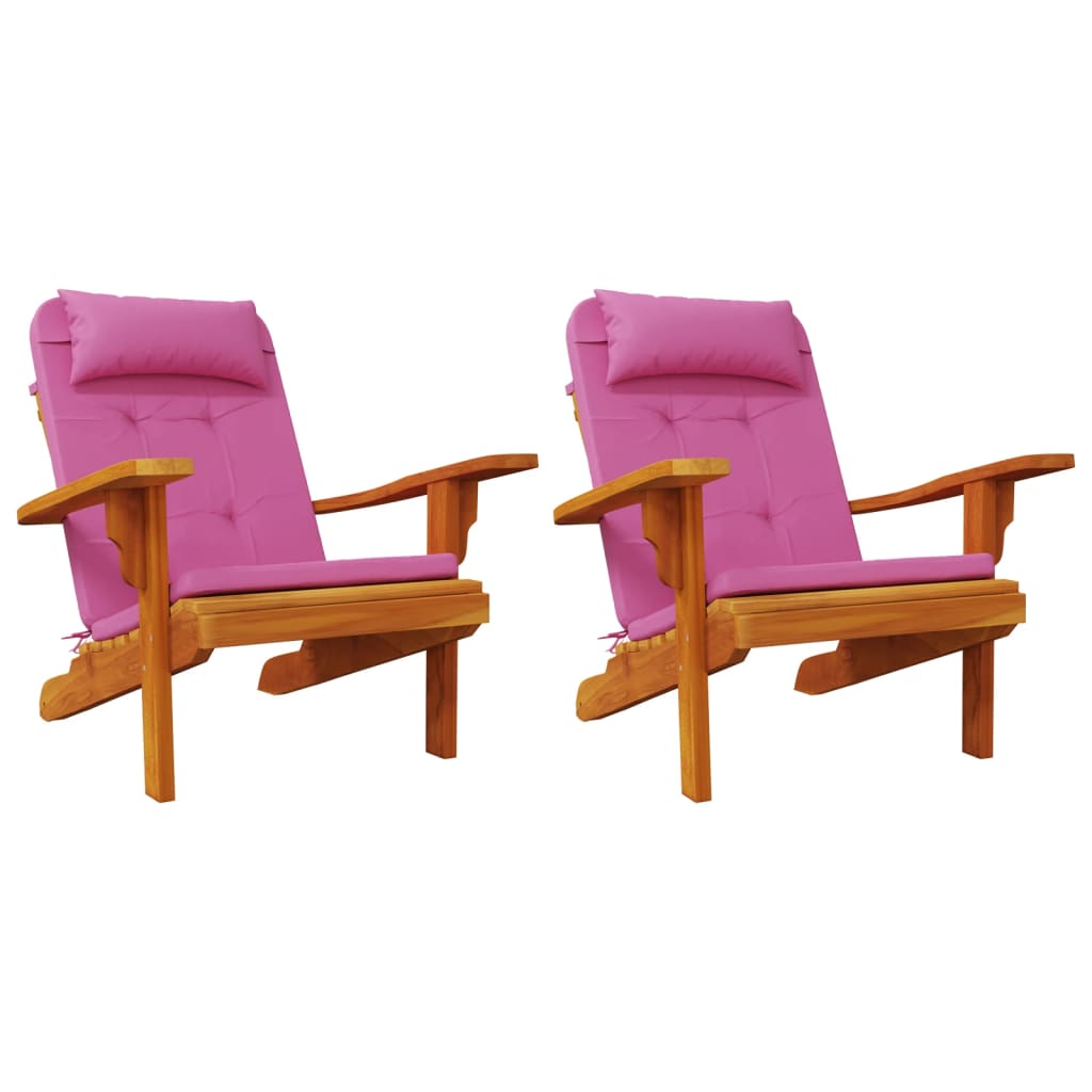 Cuscini per Sedia Adirondack 2 pz Rosa in Tessuto Oxford