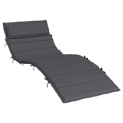 Cuscino per Lettino Antracite 180x60x4 cm in Tessuto Oxford