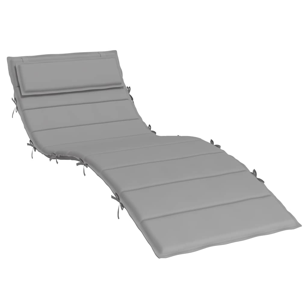 Cuscino per Lettino Grigio 180x60x4 cm in Tessuto Oxford
