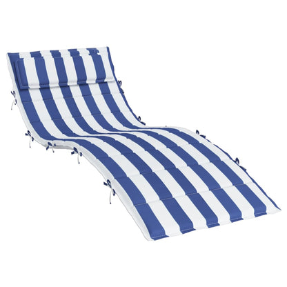 Cot Cushion White and Blue Stripes 180x60x3 Oxford Fabric