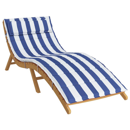 Cot Cushion White and Blue Stripes 180x60x3 Oxford Fabric