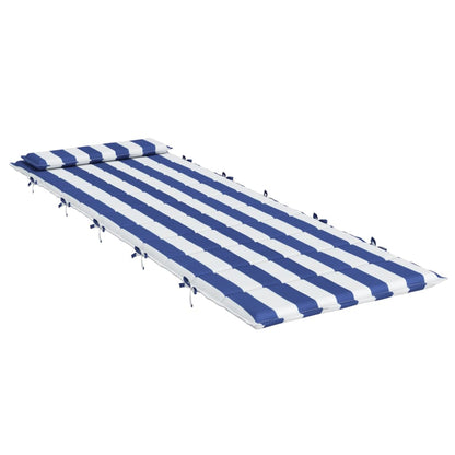 Cot Cushion White and Blue Stripes 180x60x3 Oxford Fabric