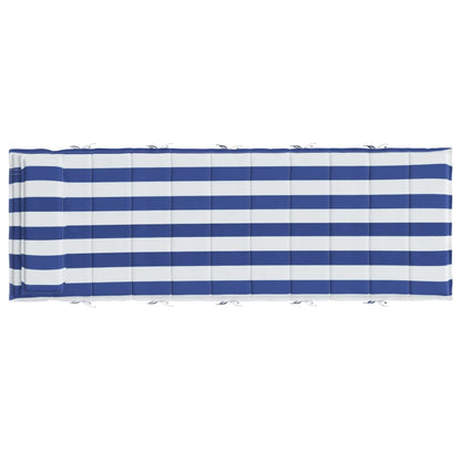 Cot Cushion White and Blue Stripes 180x60x3 Oxford Fabric