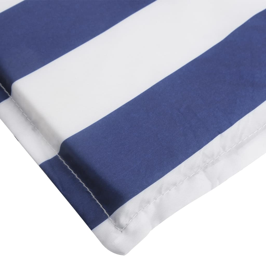 Cot Cushion White and Blue Stripes 180x60x3 Oxford Fabric