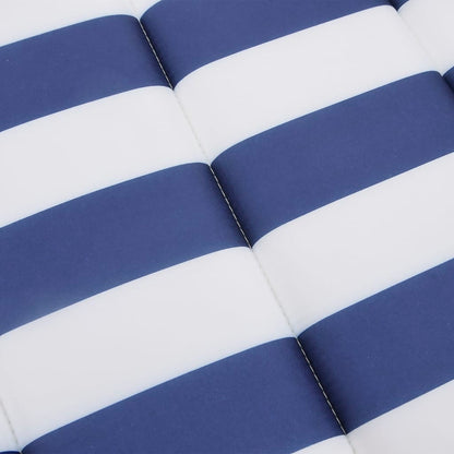 Cot Cushion White and Blue Stripes 180x60x3 Oxford Fabric