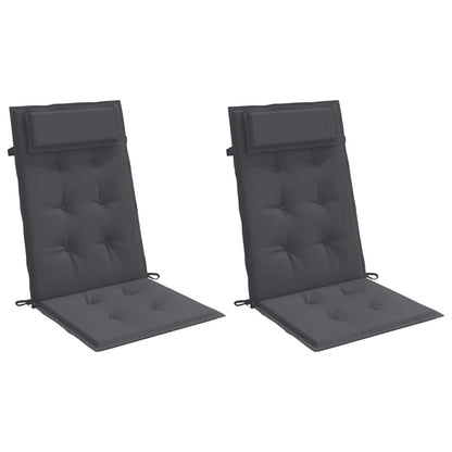 Cuscini per Sedia con Schienale Alto 2 pz Tessuto Oxford