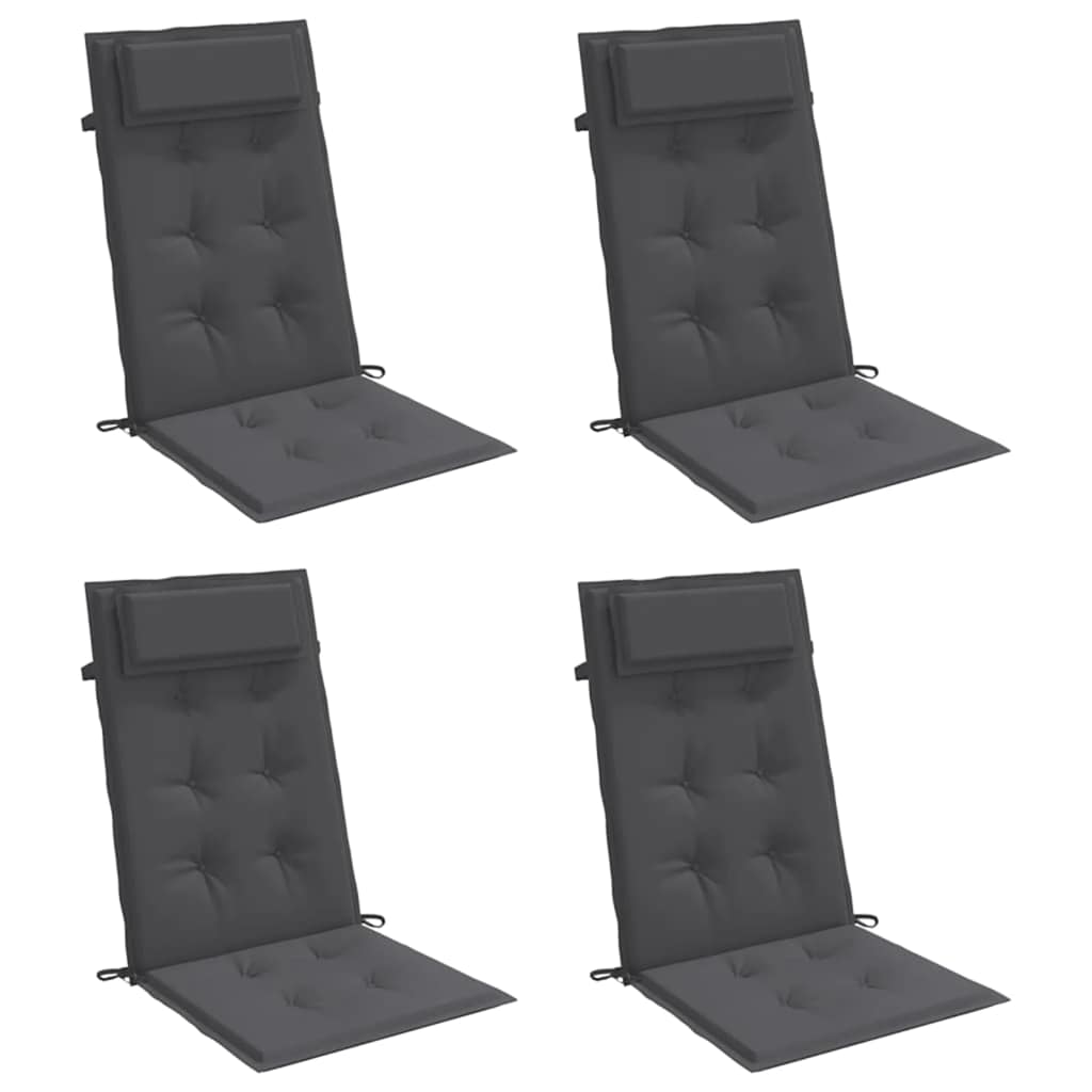 Cuscini per Sedia con Schienale Alto 4 pz Tessuto Oxford
