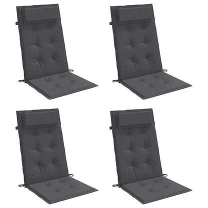 Cuscini per Sedia con Schienale Alto 4 pz Tessuto Oxford