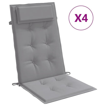Cuscini per Sedia con Schienale Alto 4 pz Tessuto Oxford