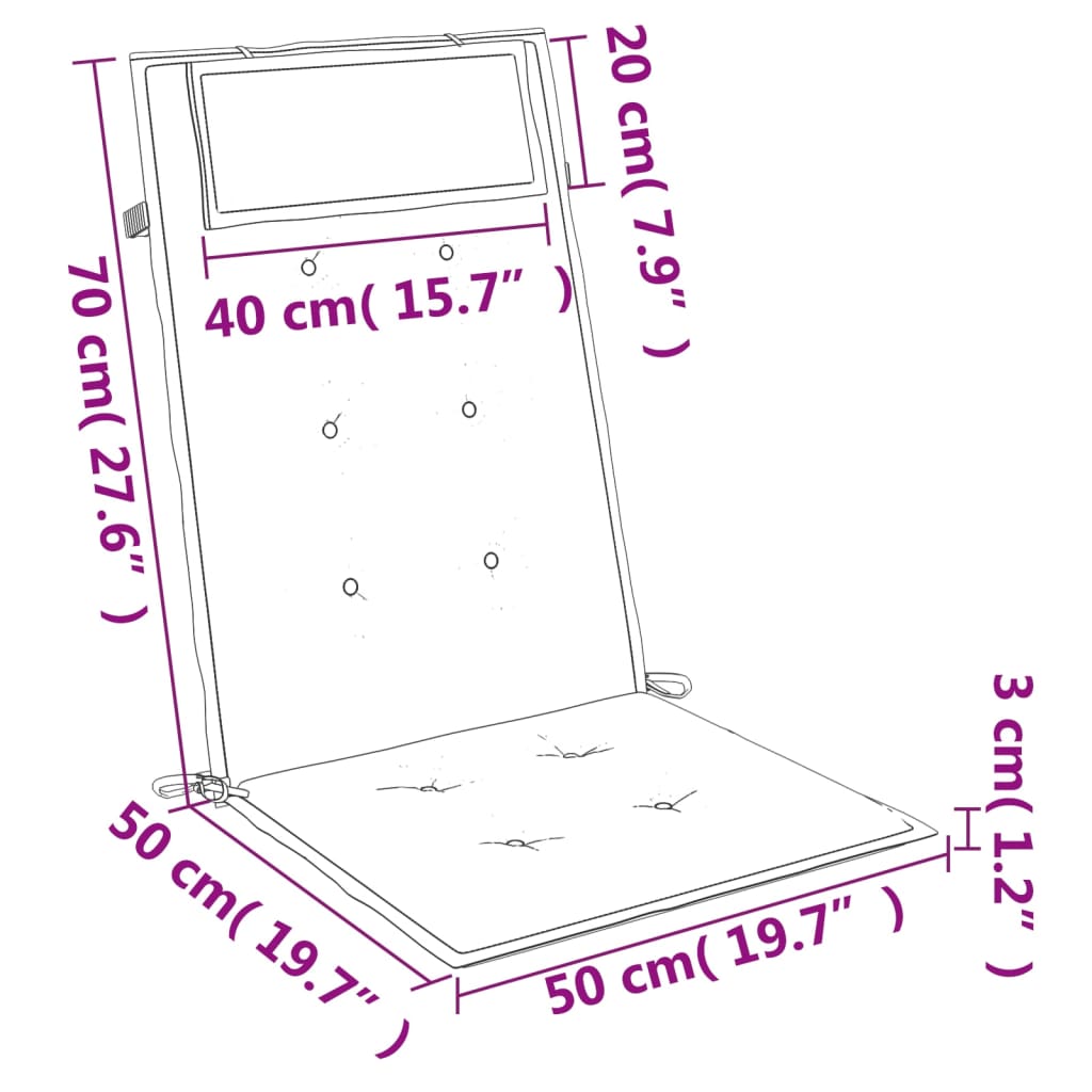 Cuscini per Sedia Schienale Alto 4 pz Grigio Tessuto Oxford - homemem39