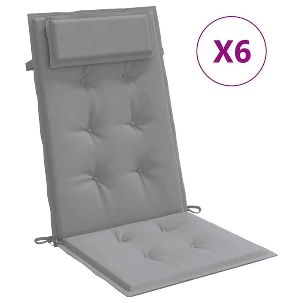 Cuscini per Sedia con Schienale Alto 6 pz Tessuto Oxford