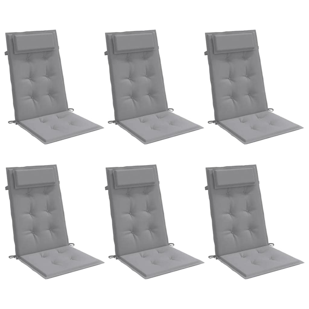 Cuscini per Sedia con Schienale Alto 6 pz Tessuto Oxford