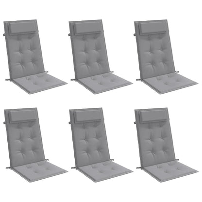 Cuscini per Sedia con Schienale Alto 6 pz Tessuto Oxford