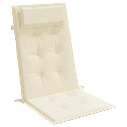 Cuscini per Sedia con Schienale Alto 2 pz Crema Tessuto Oxford | homemem39