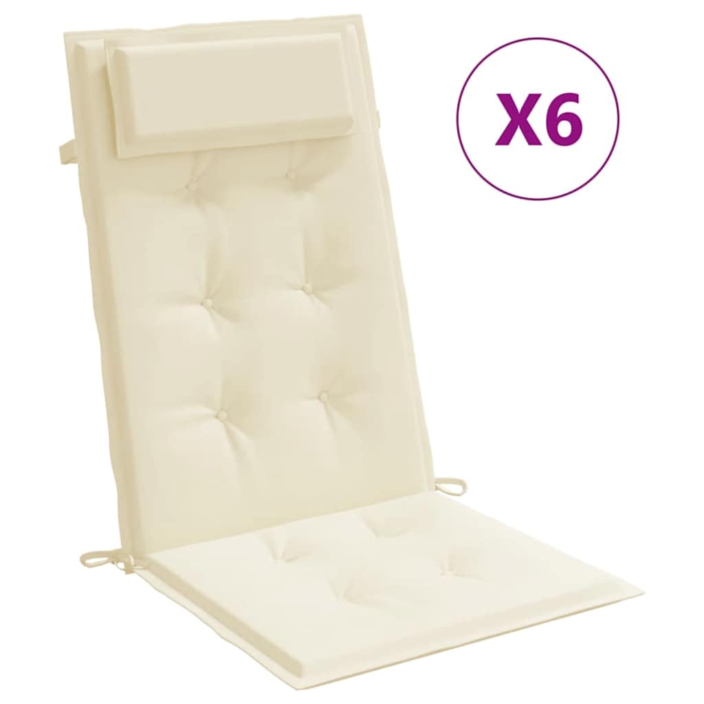 Cuscini per Sedia con Schienale Alto 6 pz Tessuto Oxford
