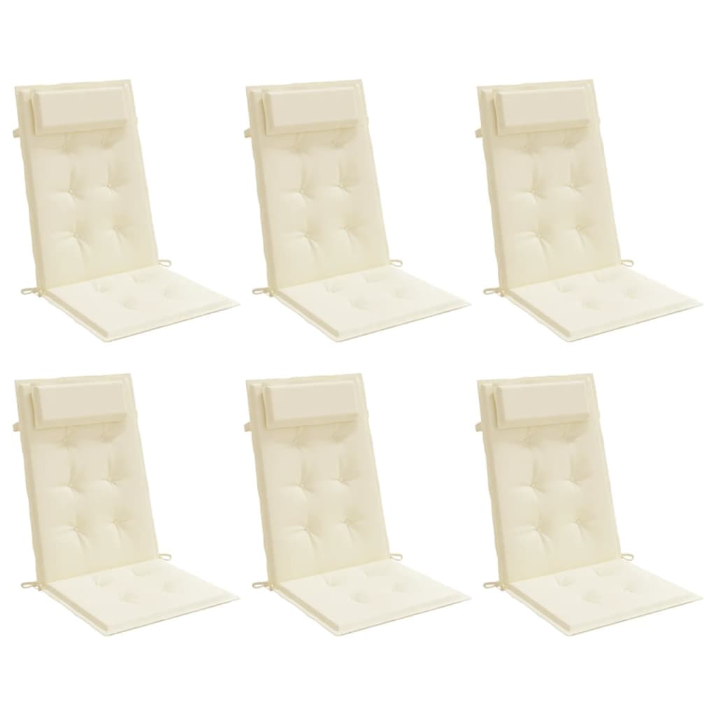 Cuscini per Sedia con Schienale Alto 6 pz Tessuto Oxford