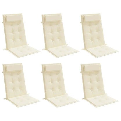 Cuscini per Sedia con Schienale Alto 6 pz Tessuto Oxford