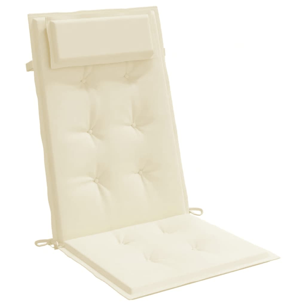 Cuscini per Sedia con Schienale Alto 6 pz Crema Tessuto Oxford - homemem39