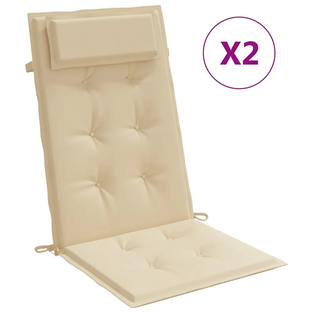 Cuscini per Sedia con Schienale Alto 2 pz Tessuto Oxford
