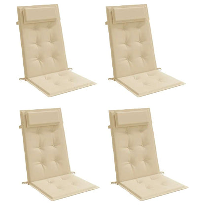 Cuscini per Sedia con Schienale Alto 4 pz Beige Tessuto Oxford - homemem39